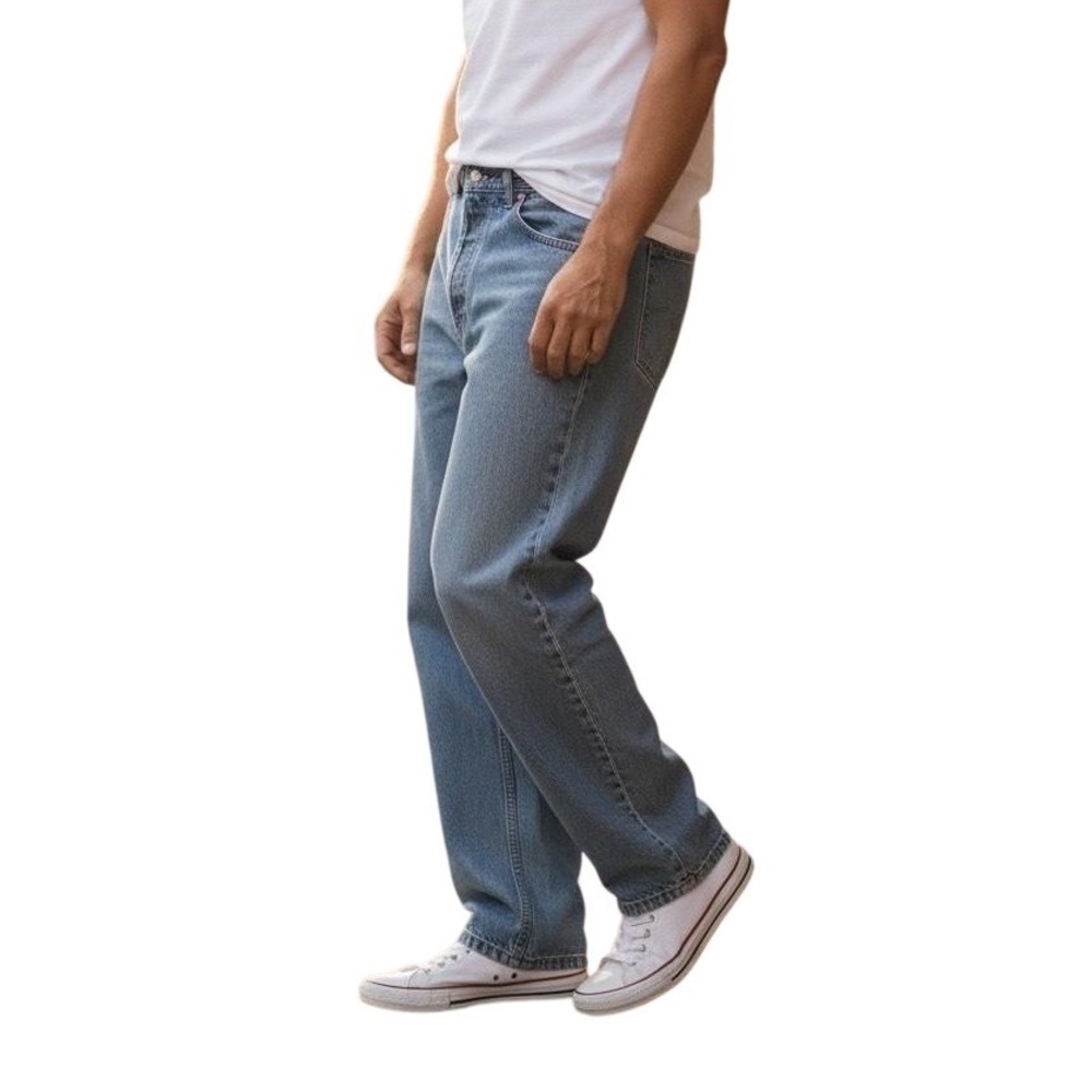 Mossimo Supply Co Mens Straight Leg Light Wash Blue Denim Jeans 38x30 Cotton - Picture 2 of 5